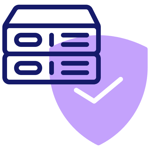 Servers hosting computer security icon