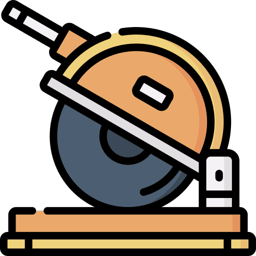 Saw machine blade construction and tools industry icon