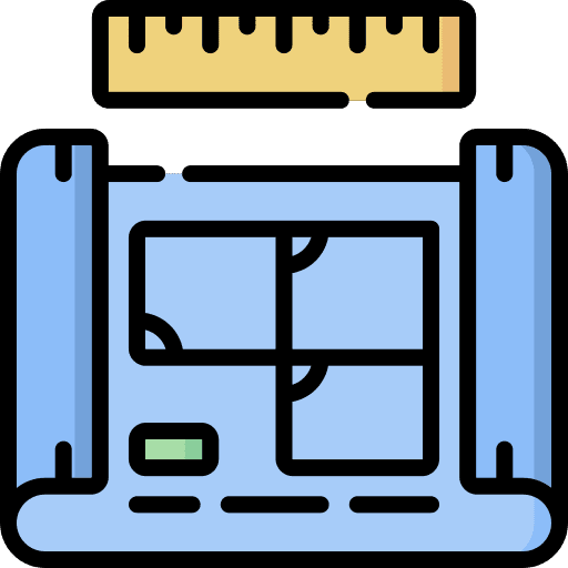 Blueprint design buildings ruler icon