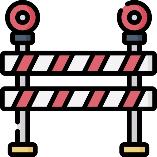 Barrier traffic under construction signaling icon