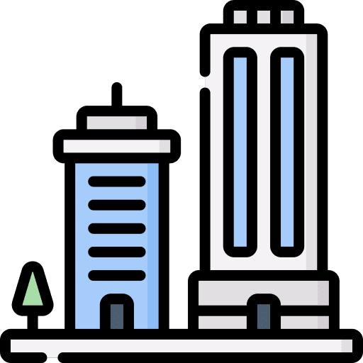 Building skyscraper offices city icon