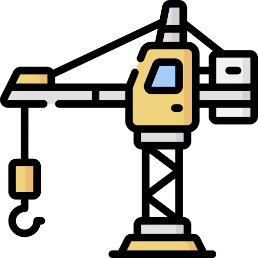 Crane construction and tools hook obra icon