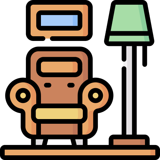 Living room armchair floor lamp living room icon