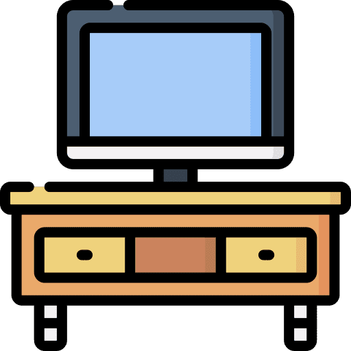 Television electronics tv set tv table icon