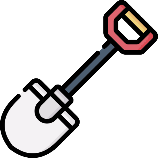 Shovel scoop digging construction and tools icon