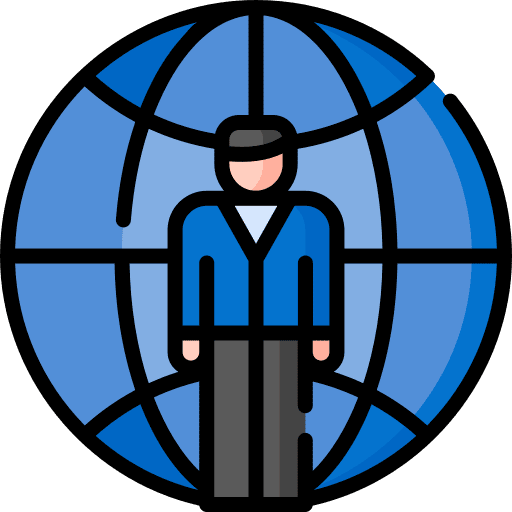 Expatriate work travel citizen icon
