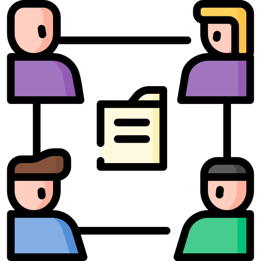 Teamwork members networking reunion icon