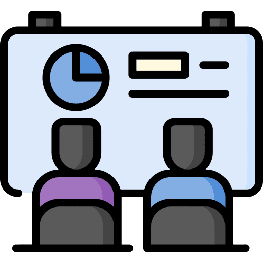 Training business and finance employee board icon