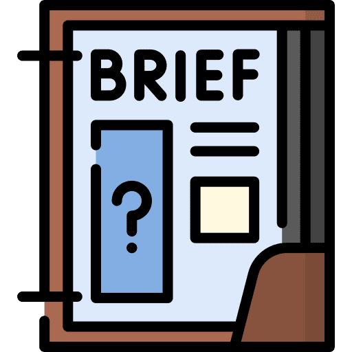 Brief business and finance question mark meeting icon