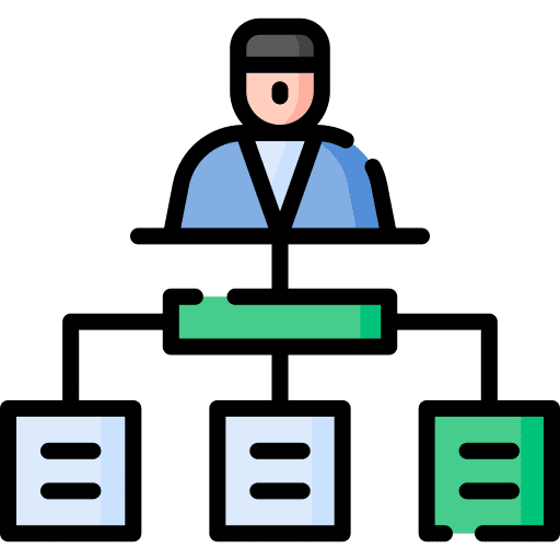 Hierarchy hierarchy organized professions and jobs icon