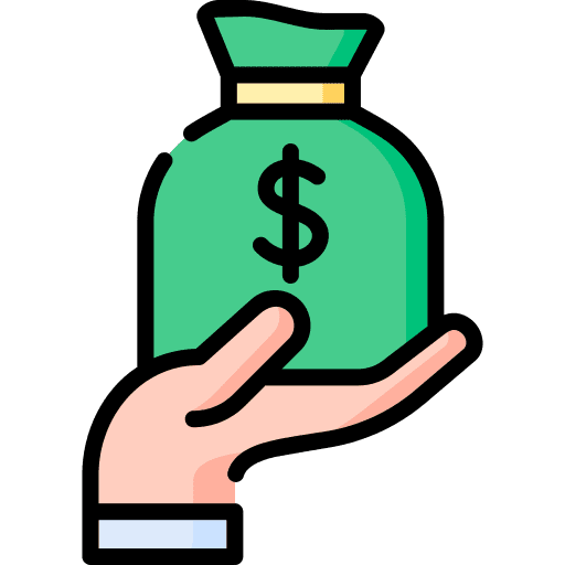 Money bag ebitda money hand icon