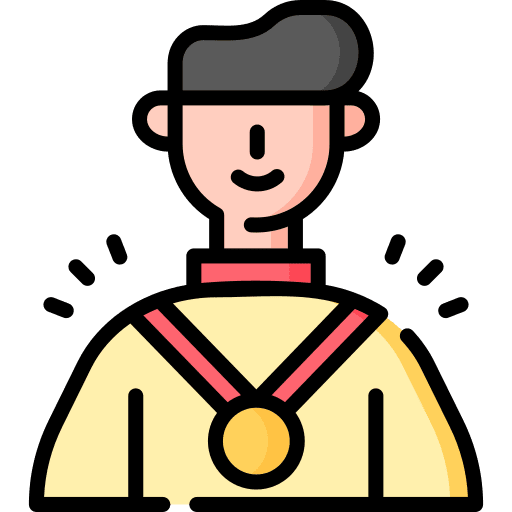 Reward emblem award man icon