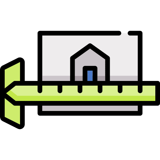 Ruler house measuring architecture icon