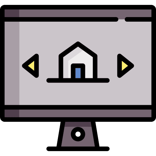 Web seo and web buildings monitor icon