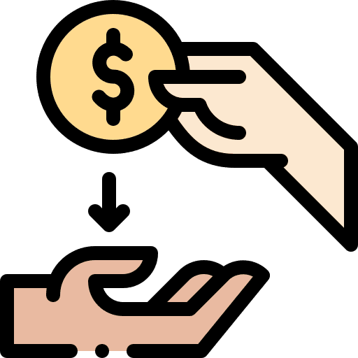 Borrow pay debt money icon