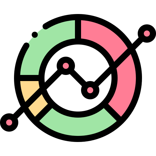 Growth percentage pie chart money icon