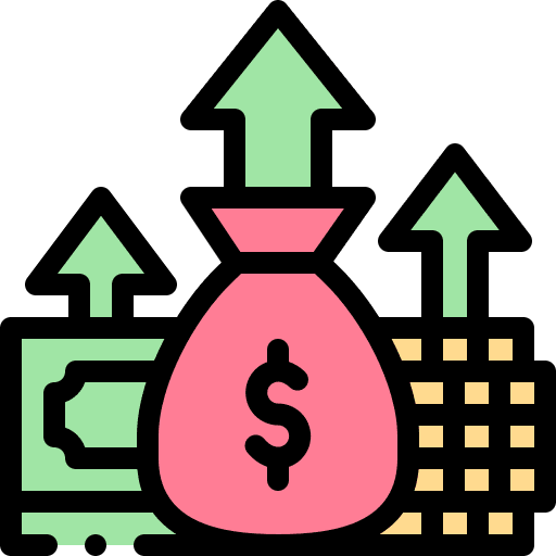 Income business and finance profit online icon
