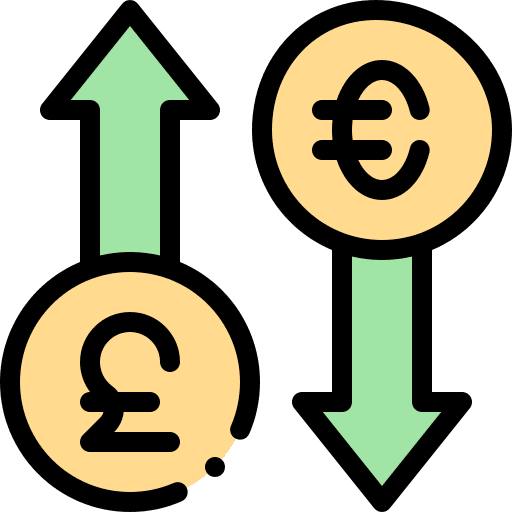 Currency euros business and finance pounds icon