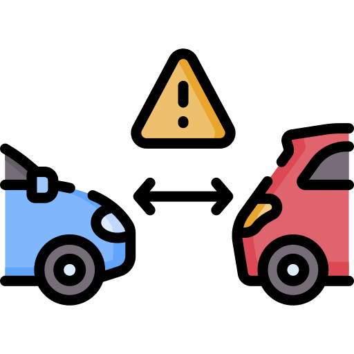 Distance transportation accident car icon
