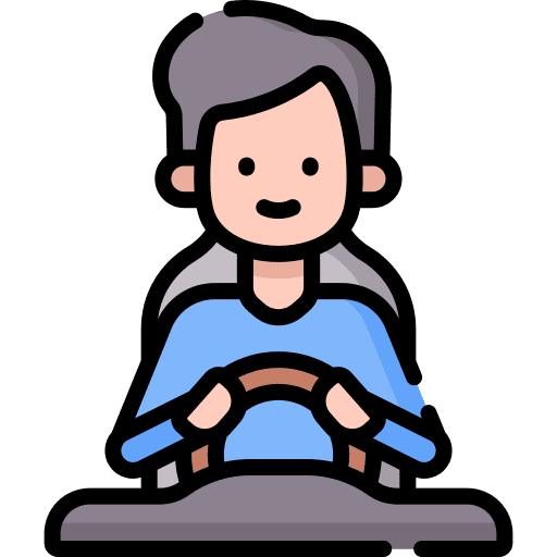 Driver man steering wheel people icon