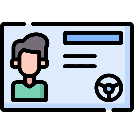 Driving license user files and folders identification card icon