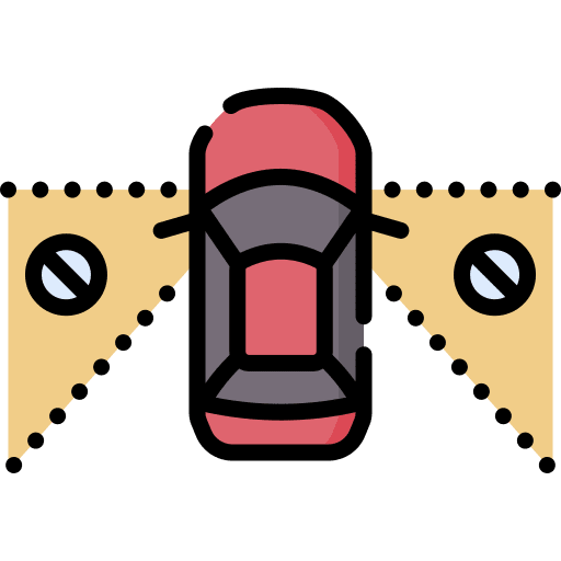 Car vehicle transport blind spot icon