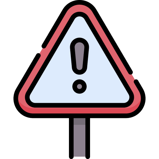 Caution sign exception caution sign issue icon