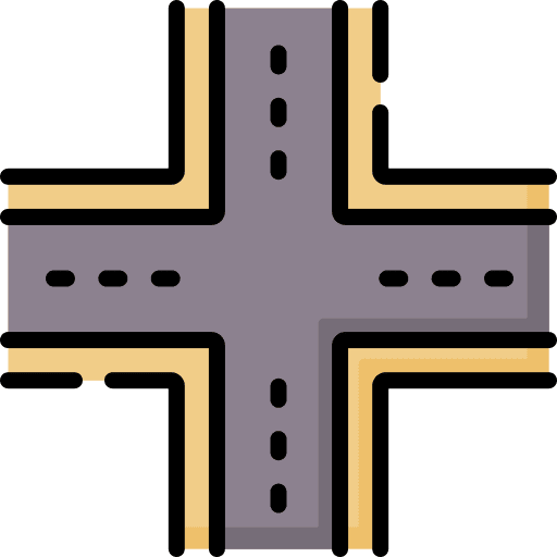 Crossroad map transport traffic icon