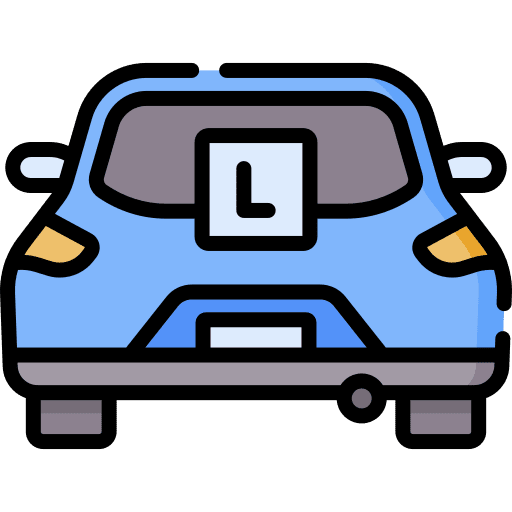 Learner l plate signaling driving school icon