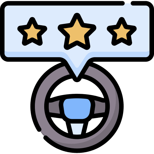Rating driving school transport school icon
