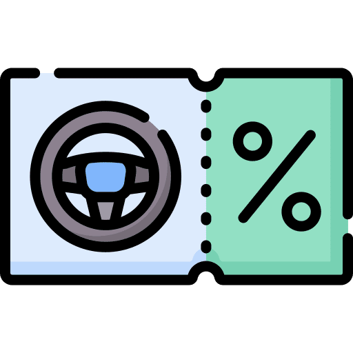 Discount percentage voucher ticket icon