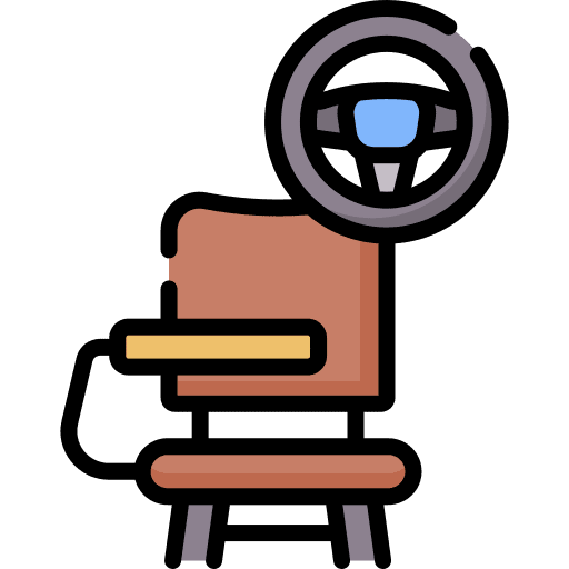 Driving school driving school training desk chair icon