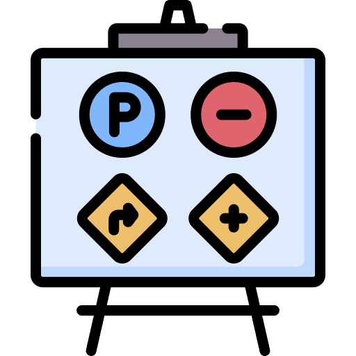 Traffic signal stopping signs classroom icon