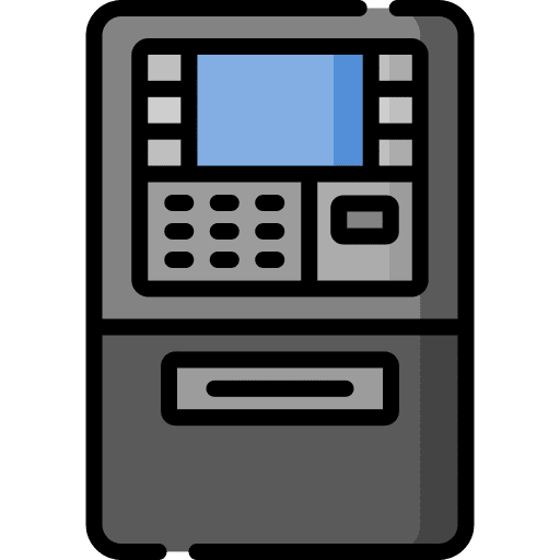 Atm business and finance notes machine icon