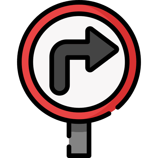 Traffic sign no turn right signaling regulation icon