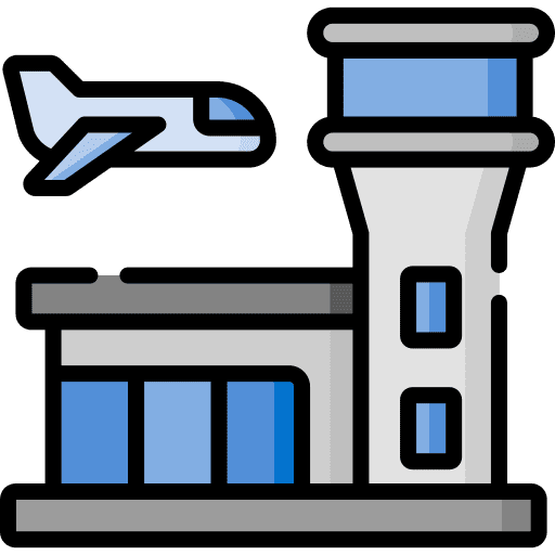 Airport control room airport building icon