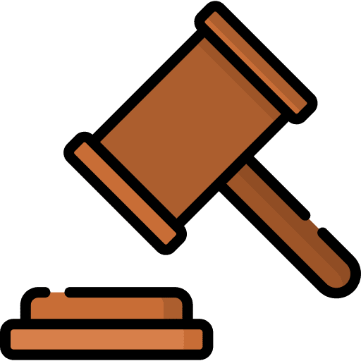 Court hammer trial mace icon