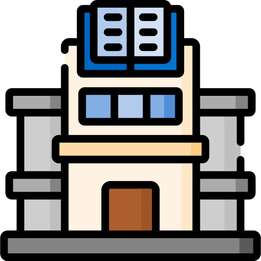 Library education bookstore building icon
