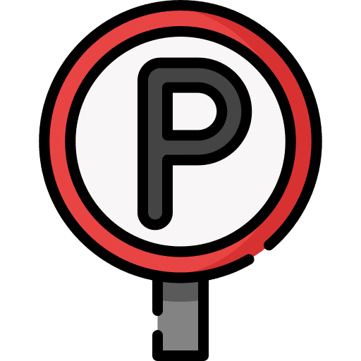 Parking traffic sign signaling parking icon