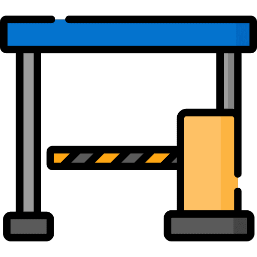 Toll road architecture and city stop signaling icon