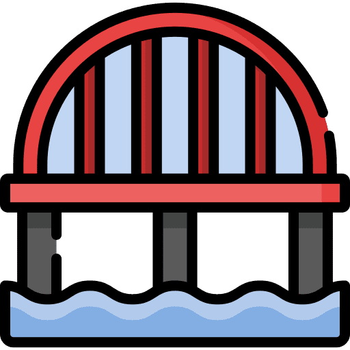 Bridge structure river canal icon