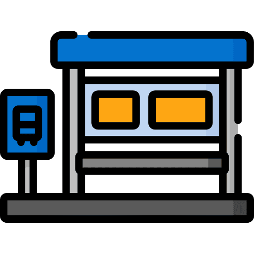 Bus stop bus stop bench transportation icon