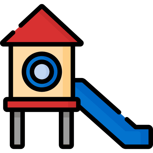 Playground slide hobbies and free time kid and baby icon