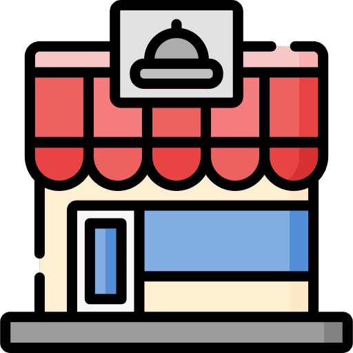 Restaurant building business store icon