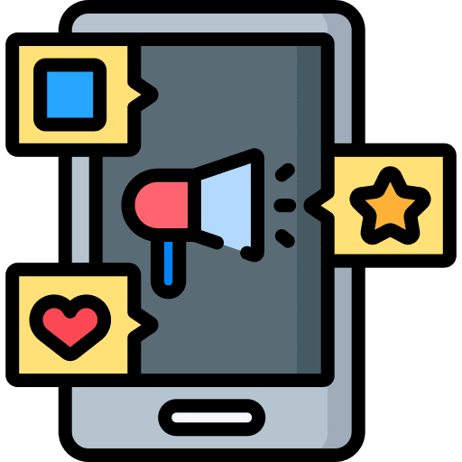 Social media smartphone social media marketing icon