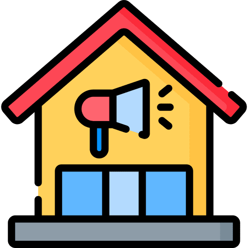 Advertising agency building real state icon