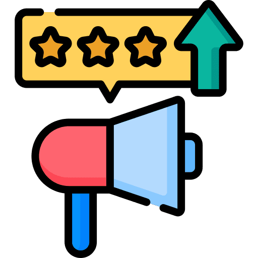 Megaphone growth stars megaphone icon