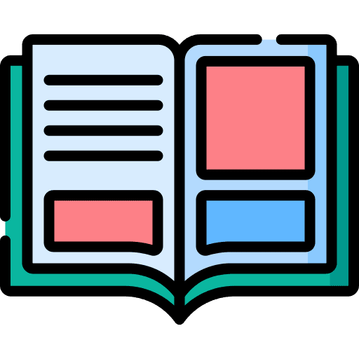 Open book library reading study icon
