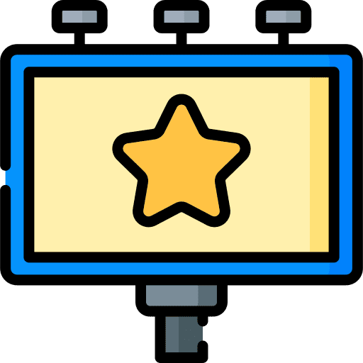 Billboard marketing ads signaling icon