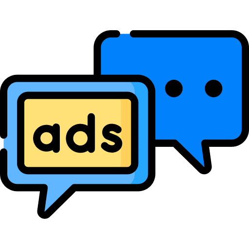 Chat advertising talk speech bubble icon